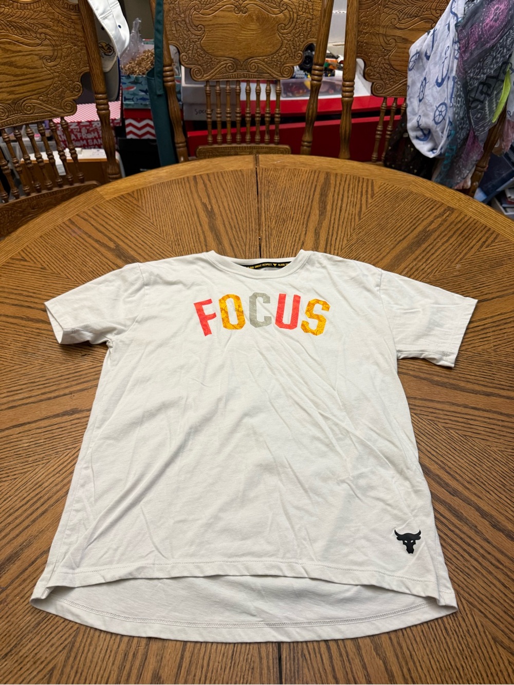 Under Armour White Short Sleeve Project Rock 'FOCUS' Graphic Tee